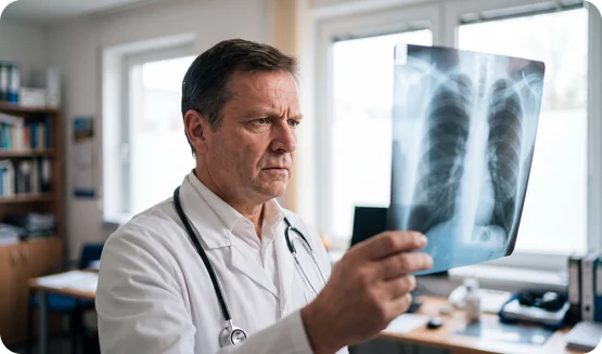 Chest xray review window at Urgent Care USA, Plant City FL