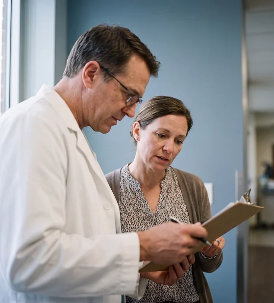 Clinician clipboard review at Urgent Care USA, Plant City FL