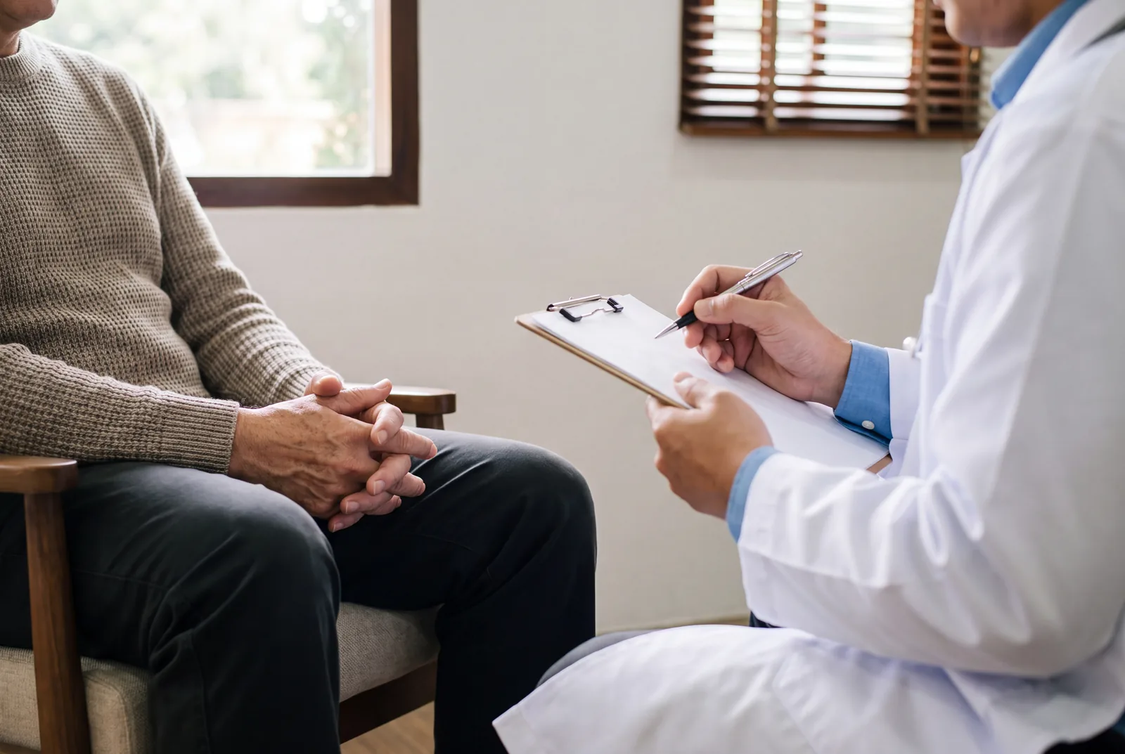 Clinician taking history at Urgent Care USA, Plant City FL