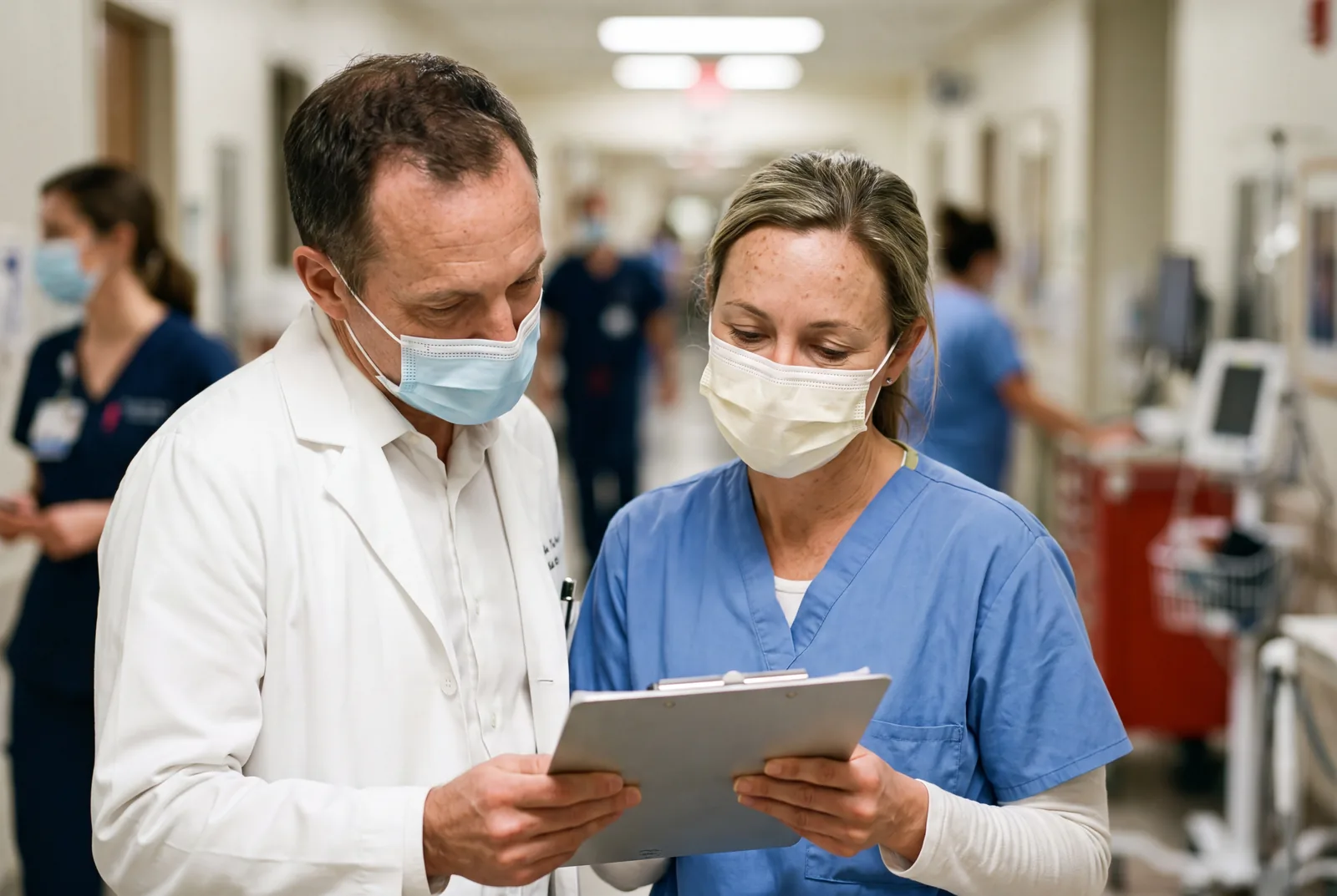 Clinicians review notes at Urgent Care USA, Plant City FL