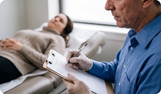 Clipboard notes bedside at Urgent Care USA, Plant City FL