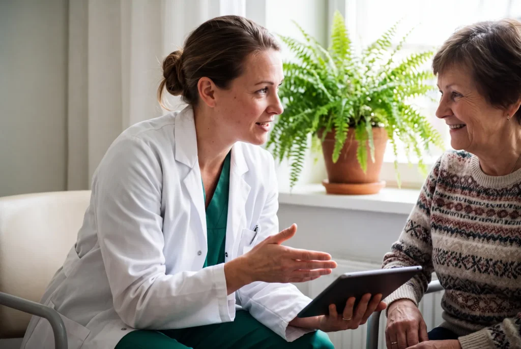 Doctor explains patient at Urgent Care USA, Plant City FL