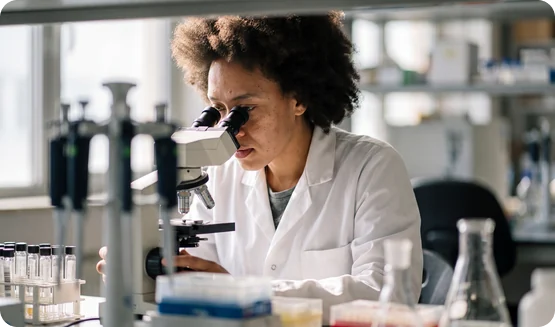 Lab microscope samples at Urgent Care USA, Plant City FL