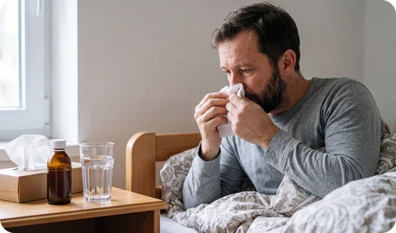 Man cold bed at Urgent Care USA, Plant City FL