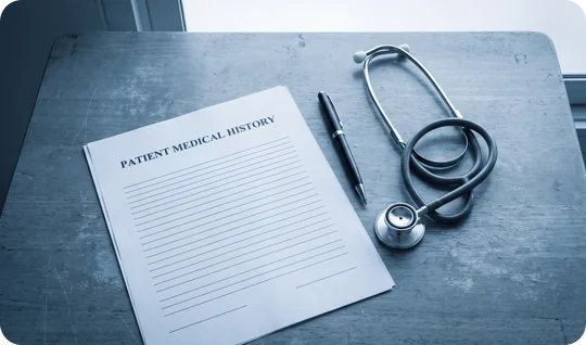 Medical history form at Urgent Care USA, Plant City FL