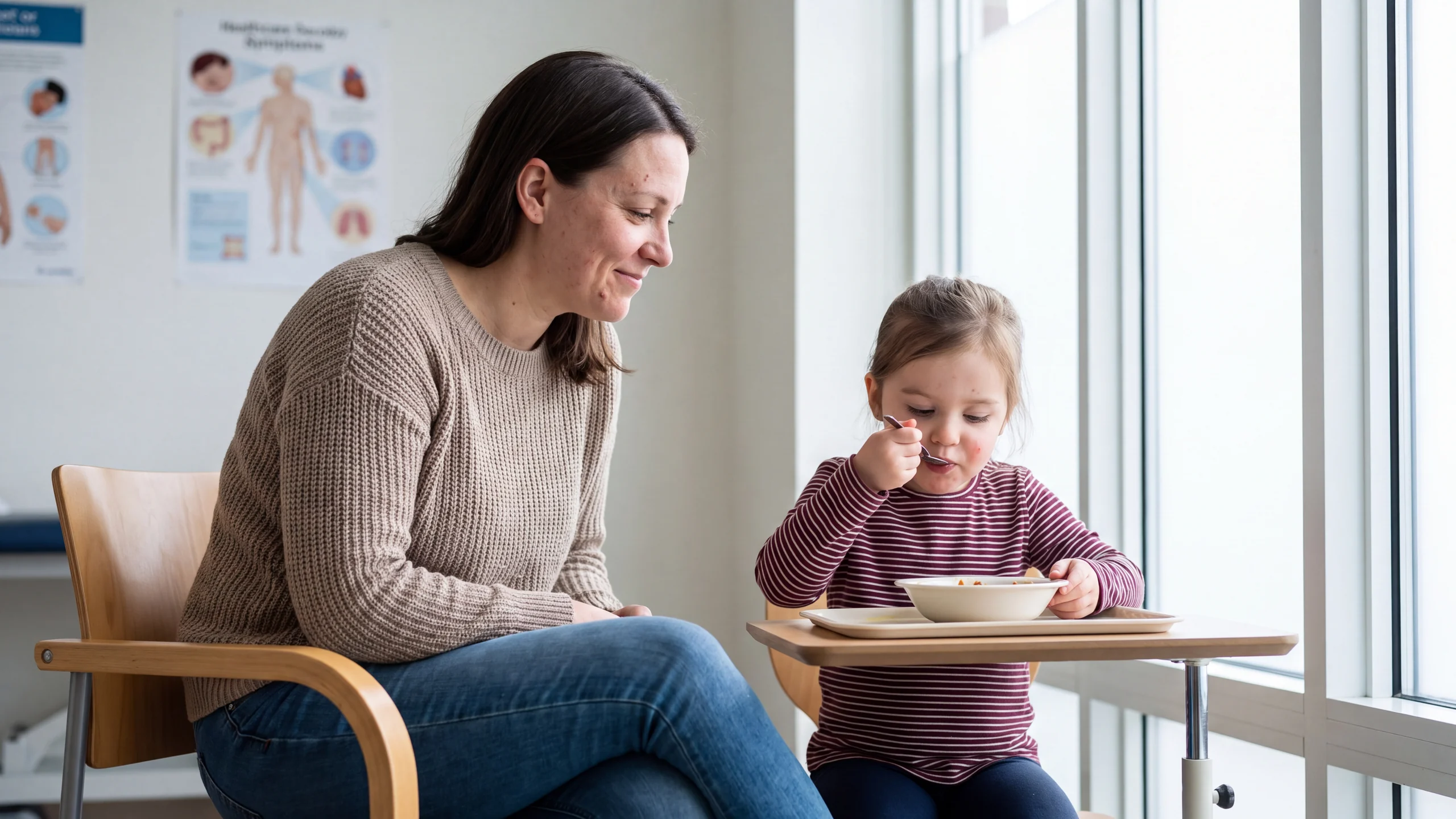 Mother child bedside at Urgent Care USA, Plant City FL
