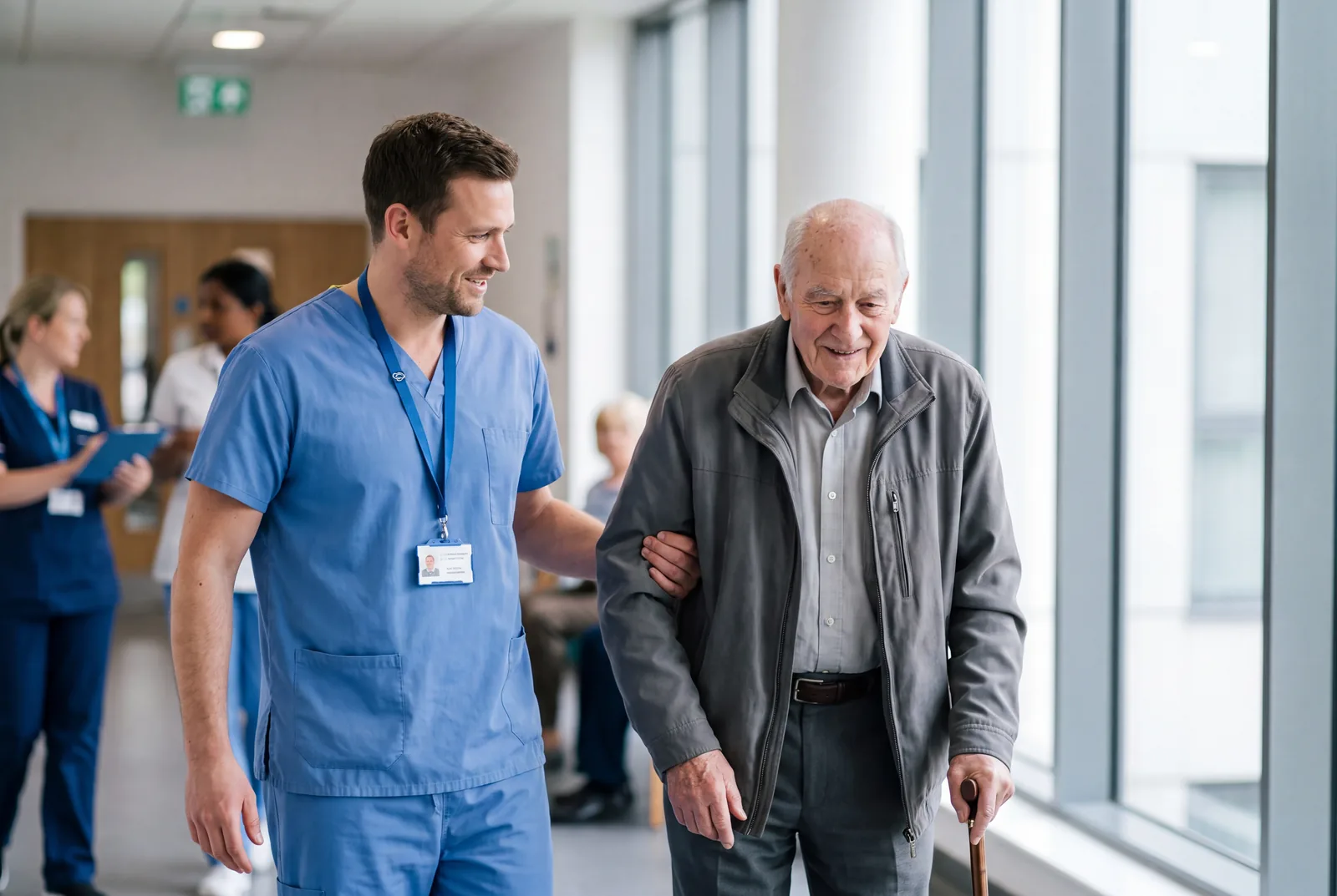 Nurse assists senior at Urgent Care USA, Plant City FL