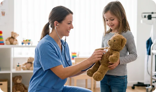 Nurse child teddy at Urgent Care USA, Plant City FL