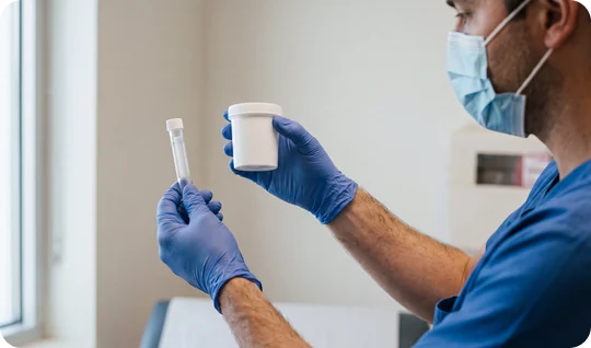 Sample containers at Urgent Care USA, Plant City FL
