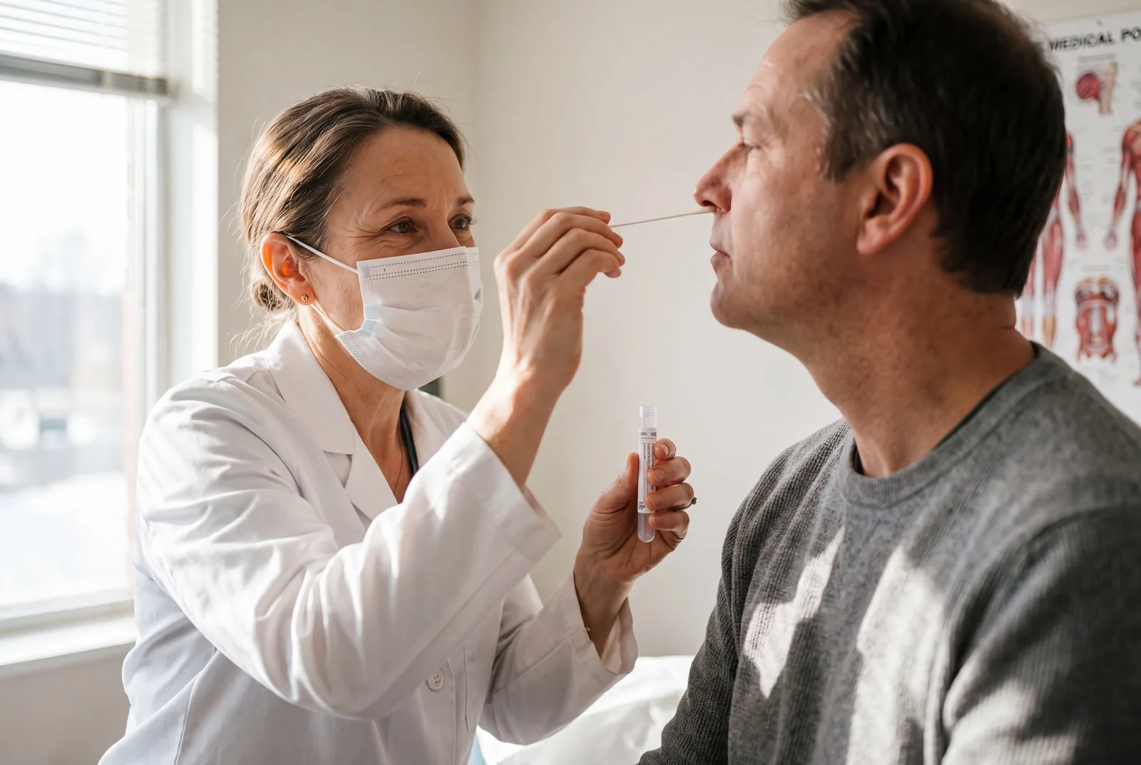 Swab collection at Urgent Care USA, Plant City FL