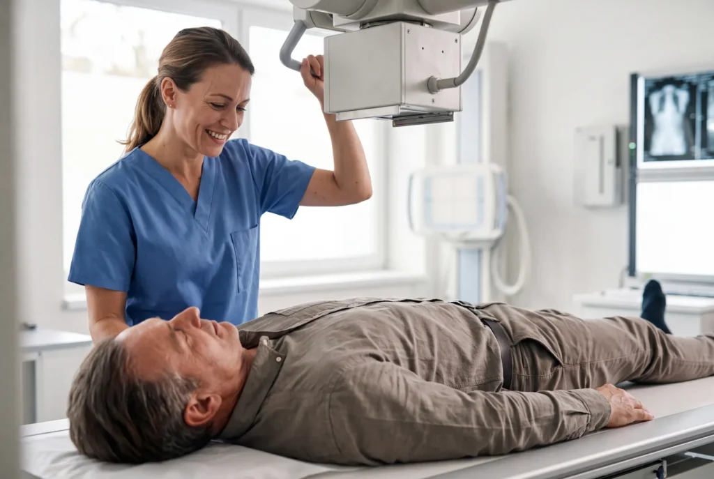 Xray positioning at Urgent Care USA, Plant City FL